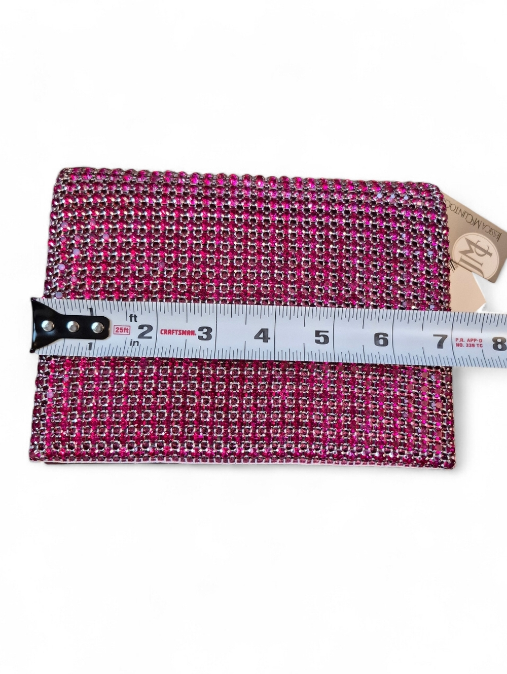 Jessica McClintock Women's Purse Clutch Pink Rhinestone - Picture 10 of 12
